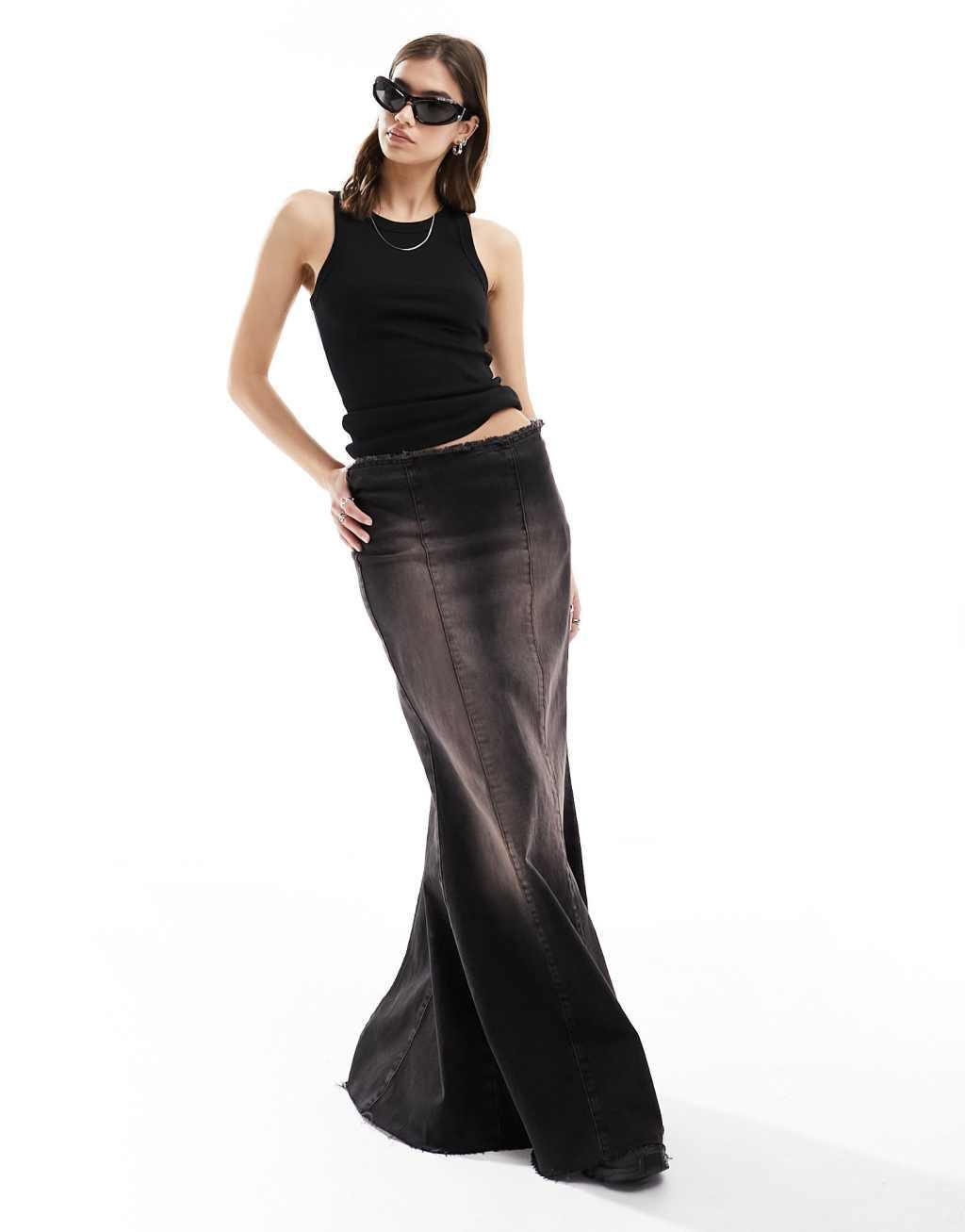 Weekday rib fitted tank top in black Product Image
