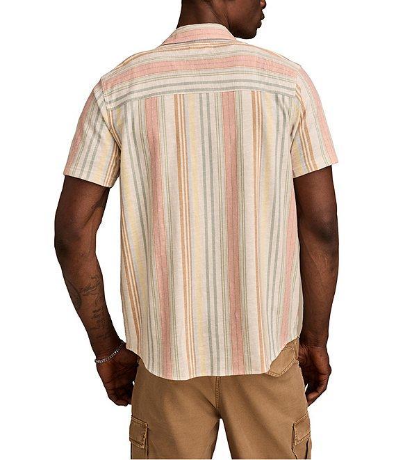 Lucky Brand Ombre Stripe Short Sleeve Linen Shirt Product Image