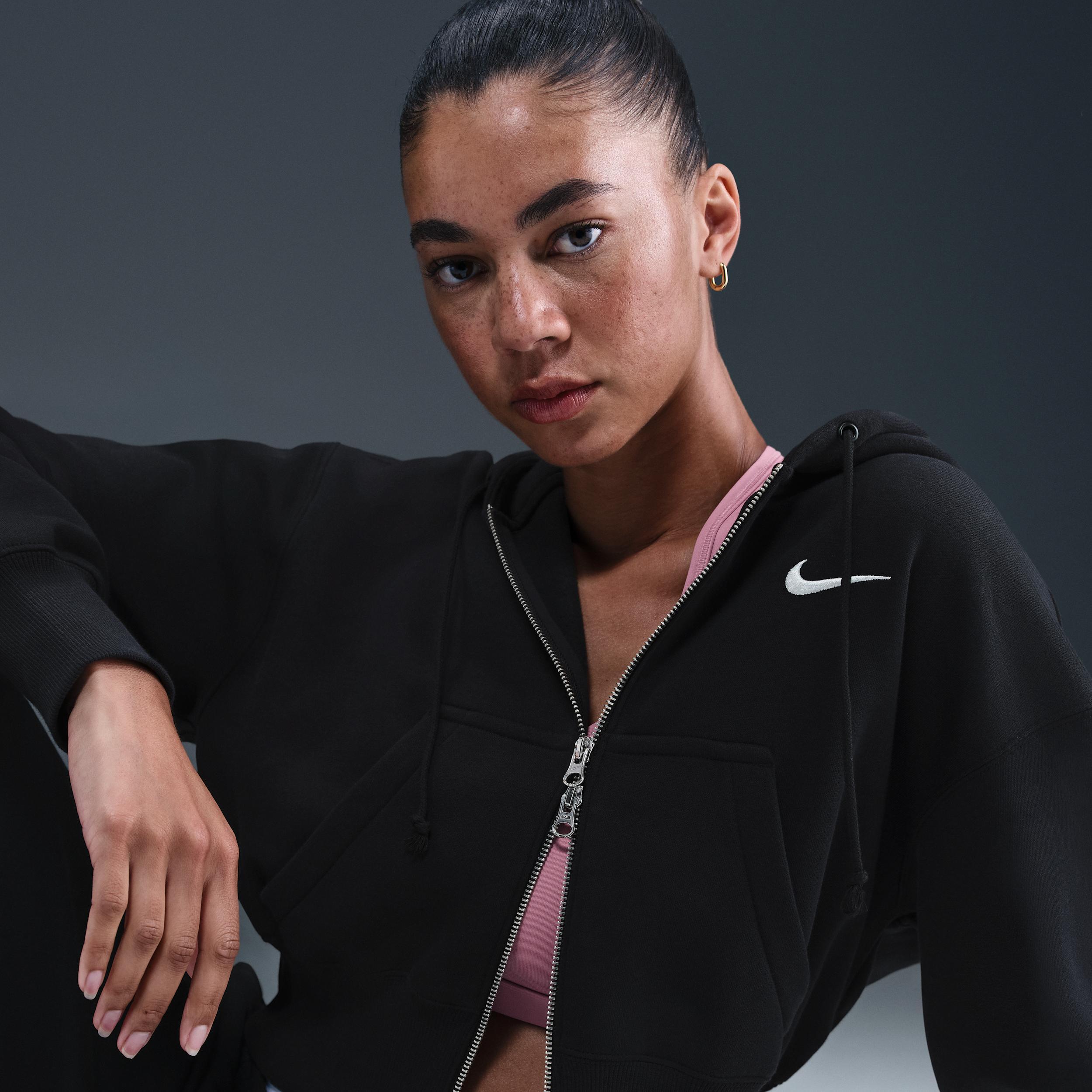Women's Nike Sportswear Phoenix Fleece Loose Full-Zip Cropped Hoodie Product Image