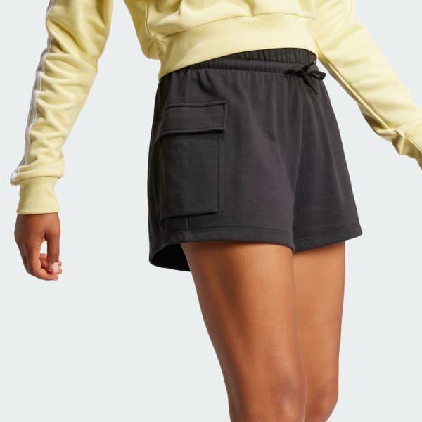 Women's adidas Essentials Small Logo Terry Sportswear Cargo Shorts, Size: XL, Bliss Purple Product Image