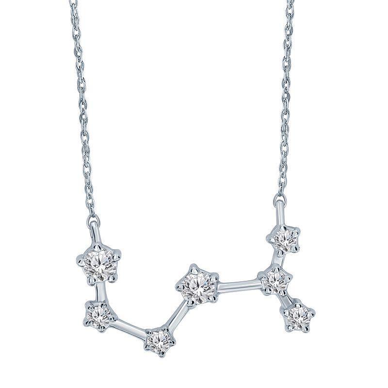 Sterling Silver 1/5 Carat T.W. Diamond Constellation Necklace, Women's, Size: 18", Scorpio Product Image