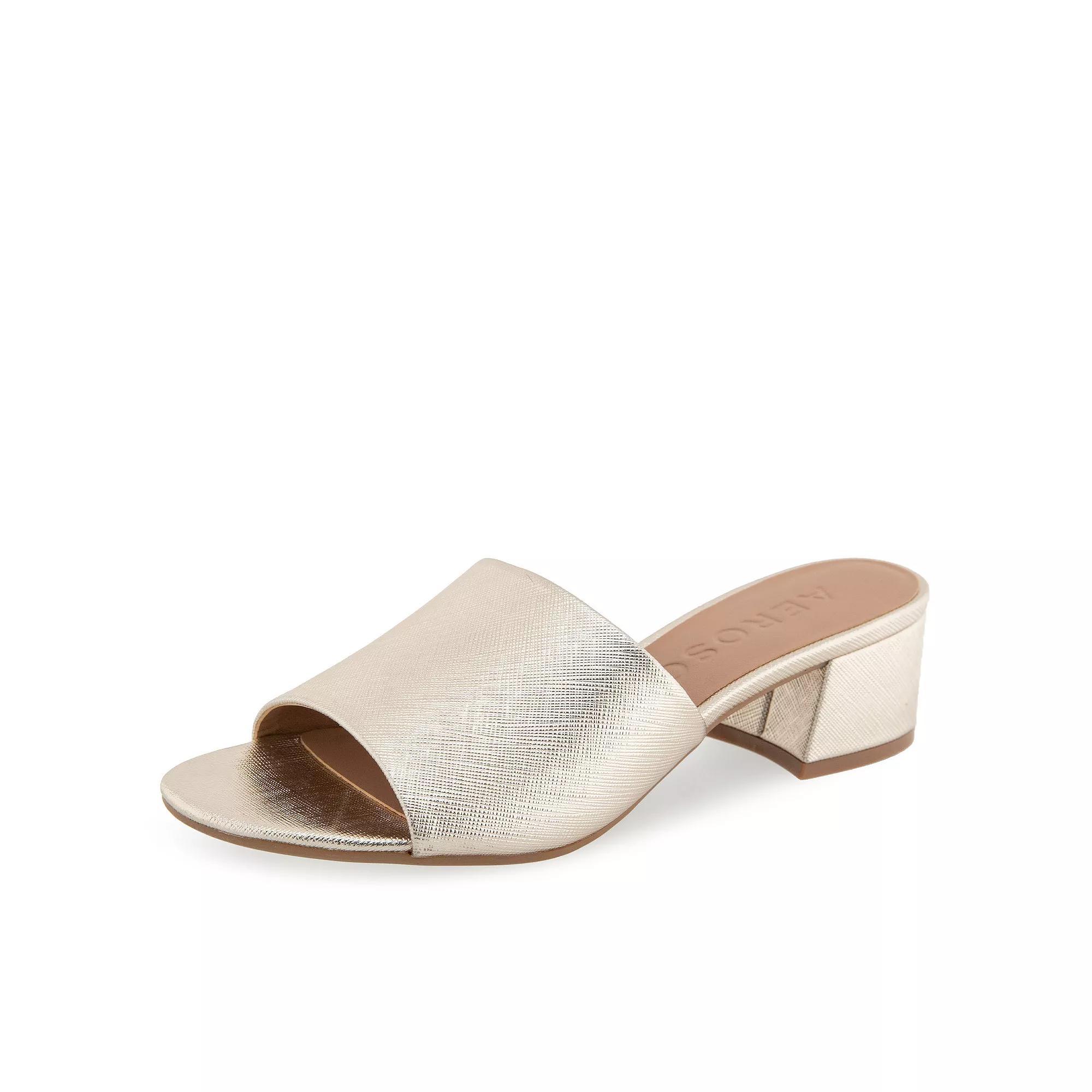 Aerosoles COMO Women's Block Heel Slide Sandals, Size: 9, Gold Grey Textur Product Image