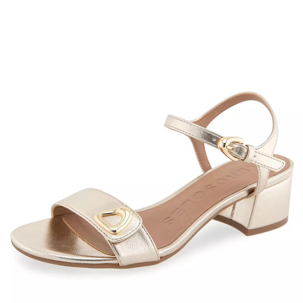 Aerosoles Cairo Women's Block Heel Sandals, Size: 7.5, Gold Grey Product Image