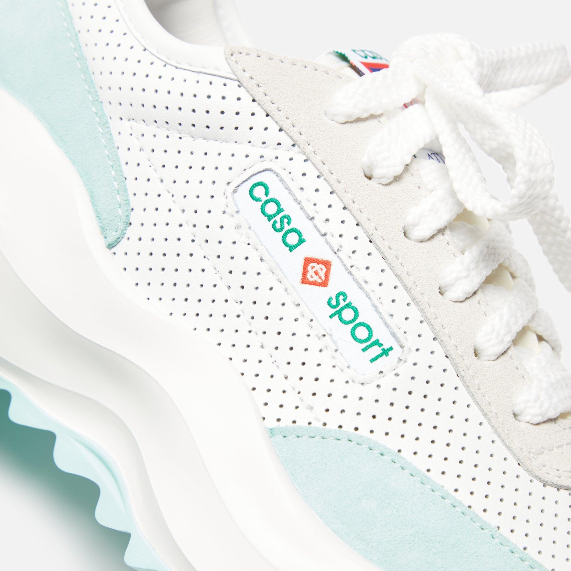 Casablanca Atlantis Leather Sneaker - White / Mint Male Product Image