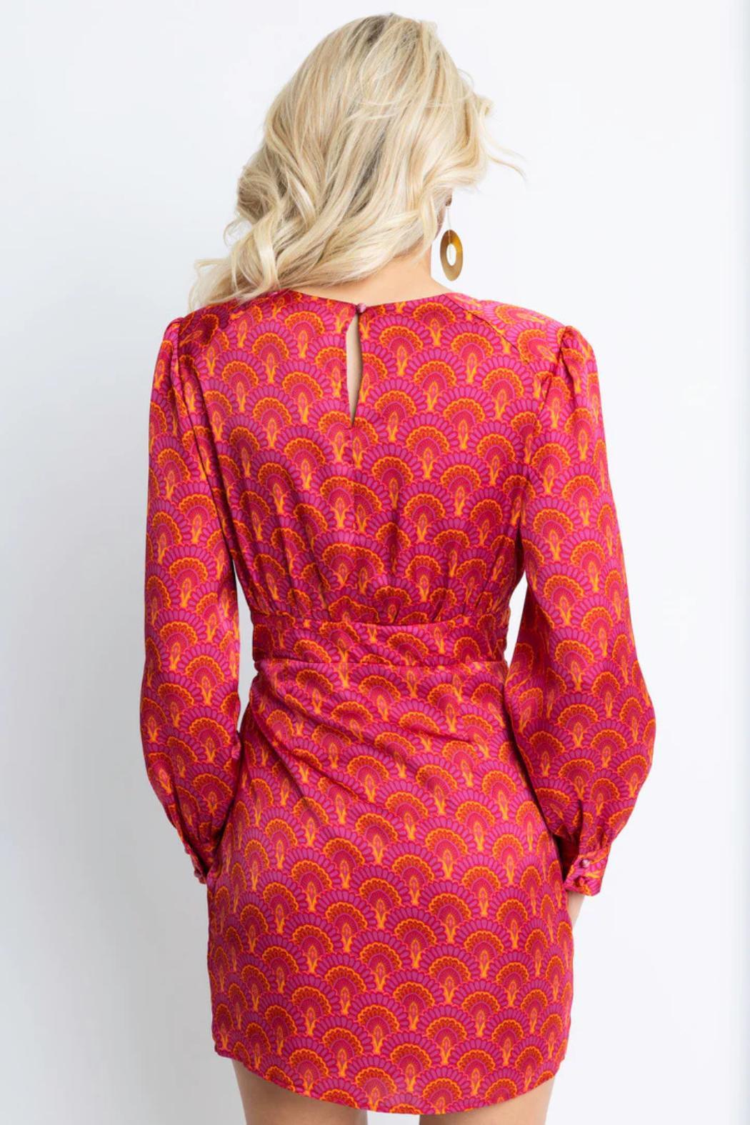 L/S Satin Wrap Dress Product Image