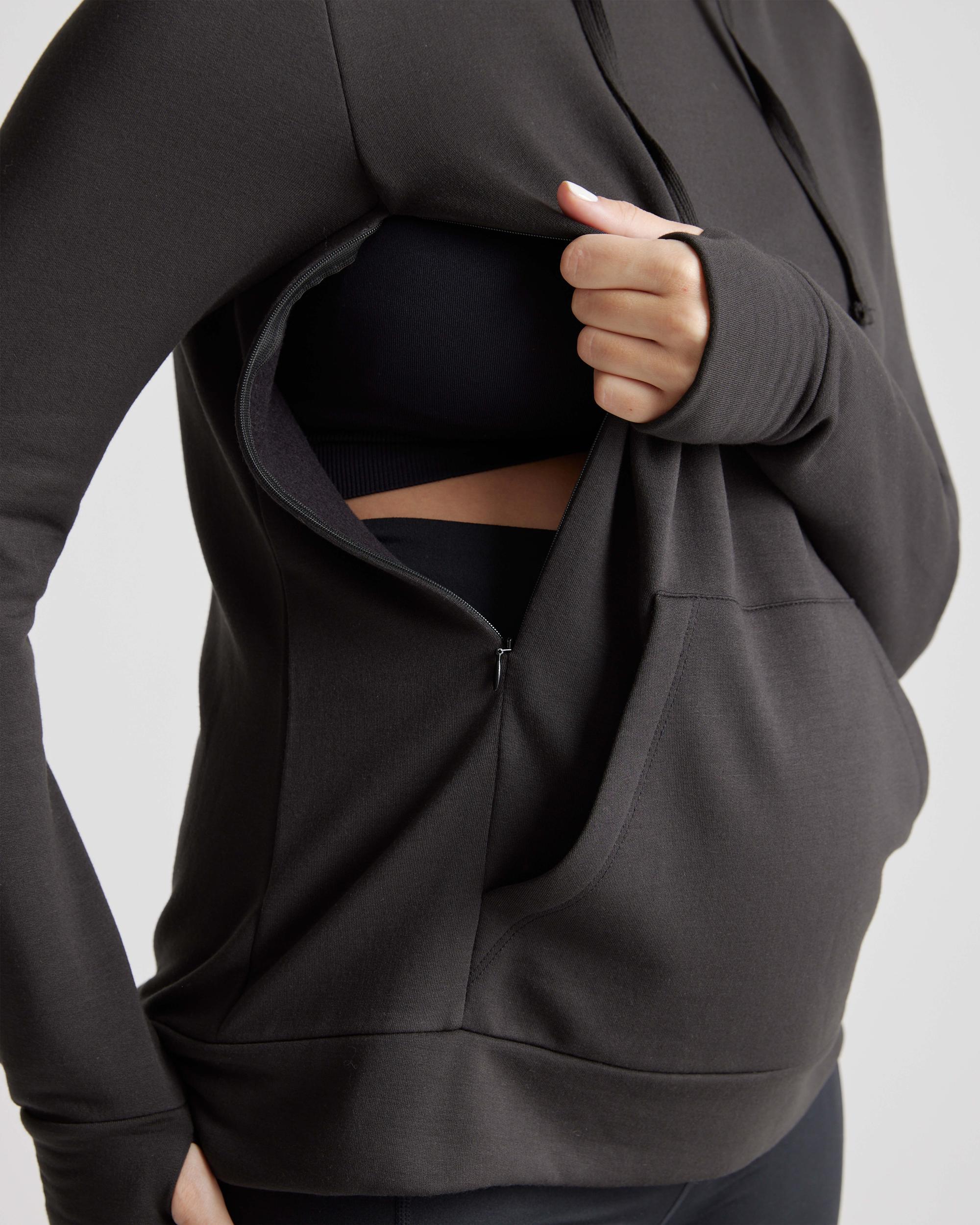 Quince | Women's SuperSoft Fleece Maternity & Nursing Hoodie Lenzing Modal Product Image