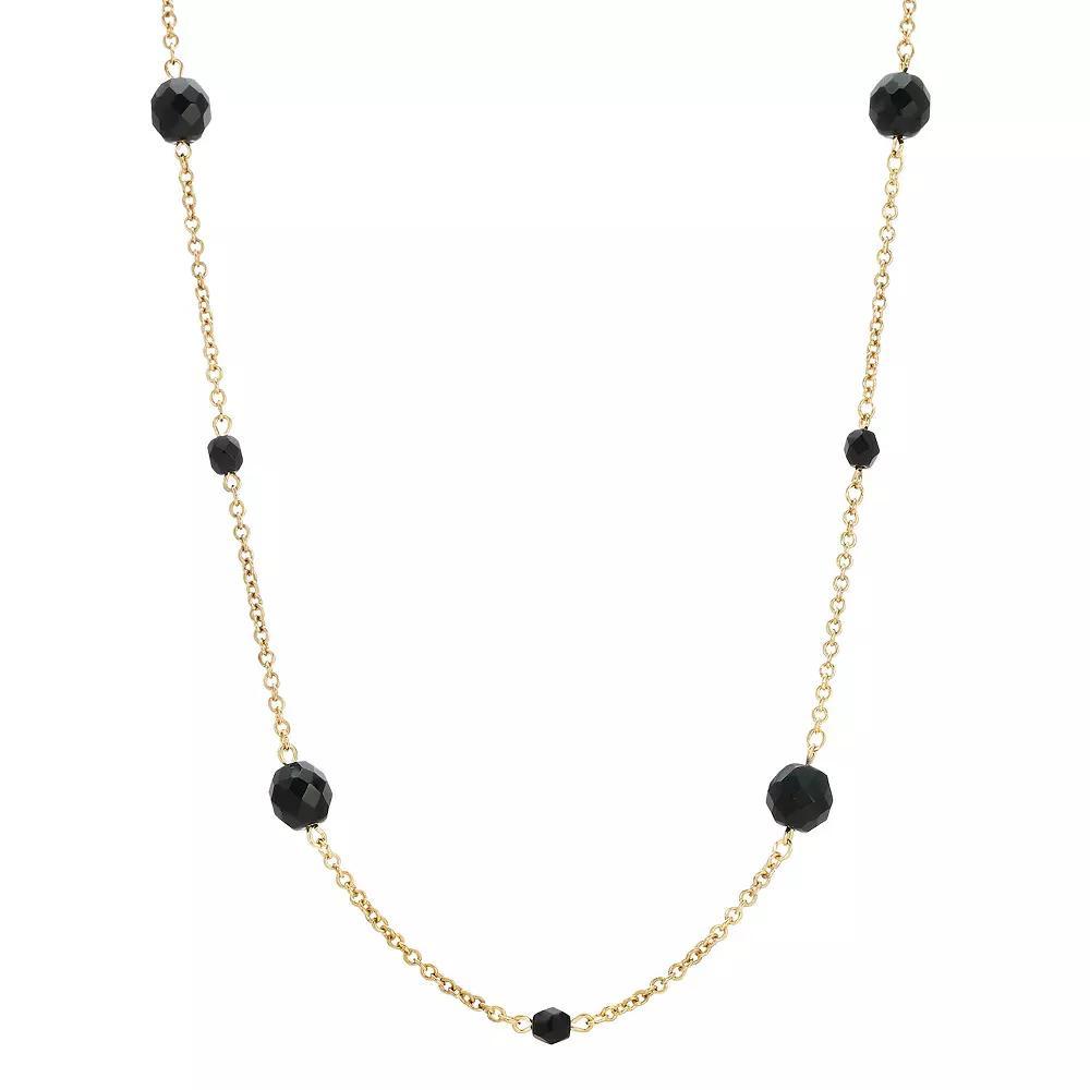 1928 Copper Tone Multicolored Beaded Necklace, Womens Product Image