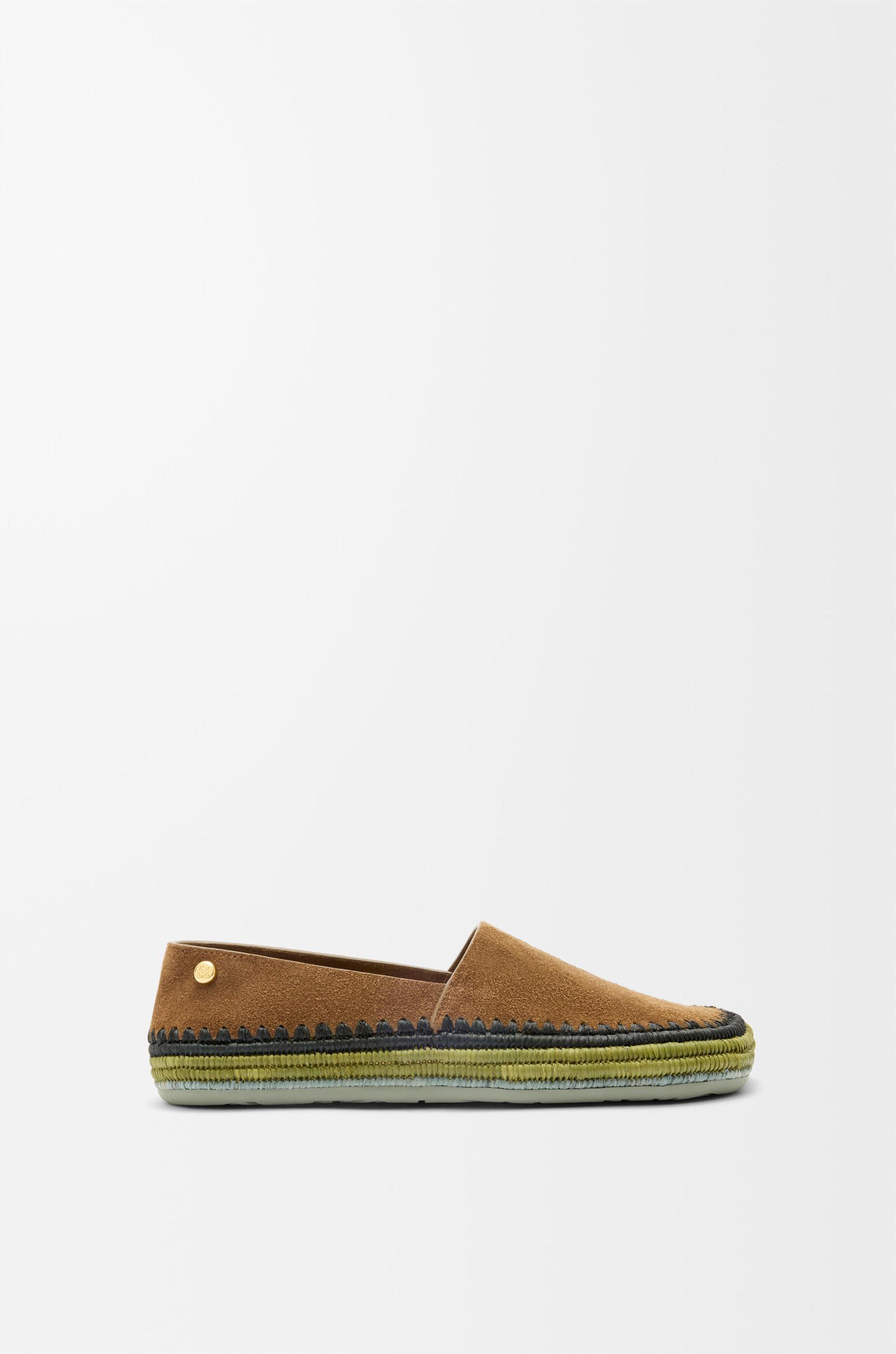 Rio slipper in suede and raffia Product Image
