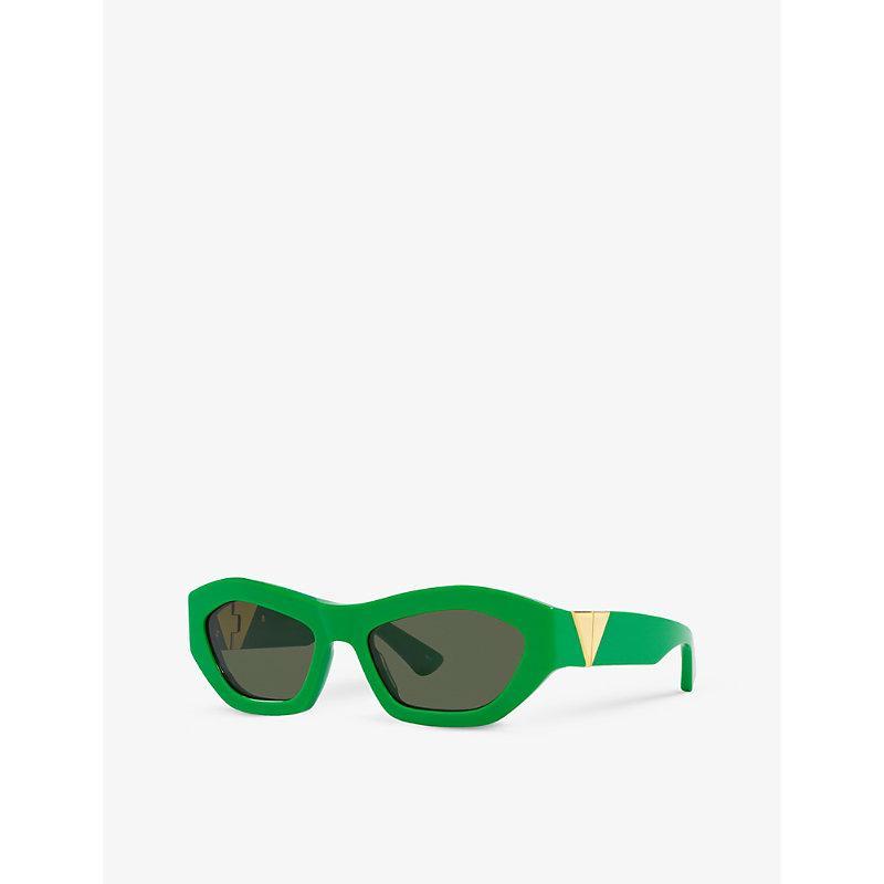 BOTTEGA VENETA Womens Green Bv1221s Cat-eye Acetate Sunglasses Product Image