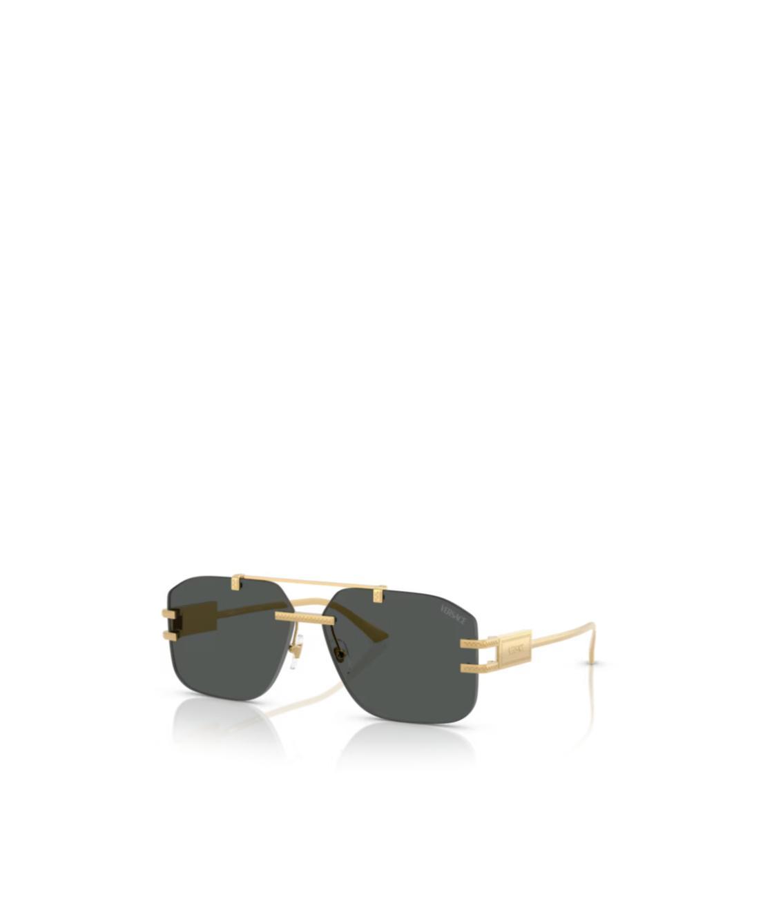 VERSACE 60mm Rectangular Sunglasses In Dark Grey Product Image