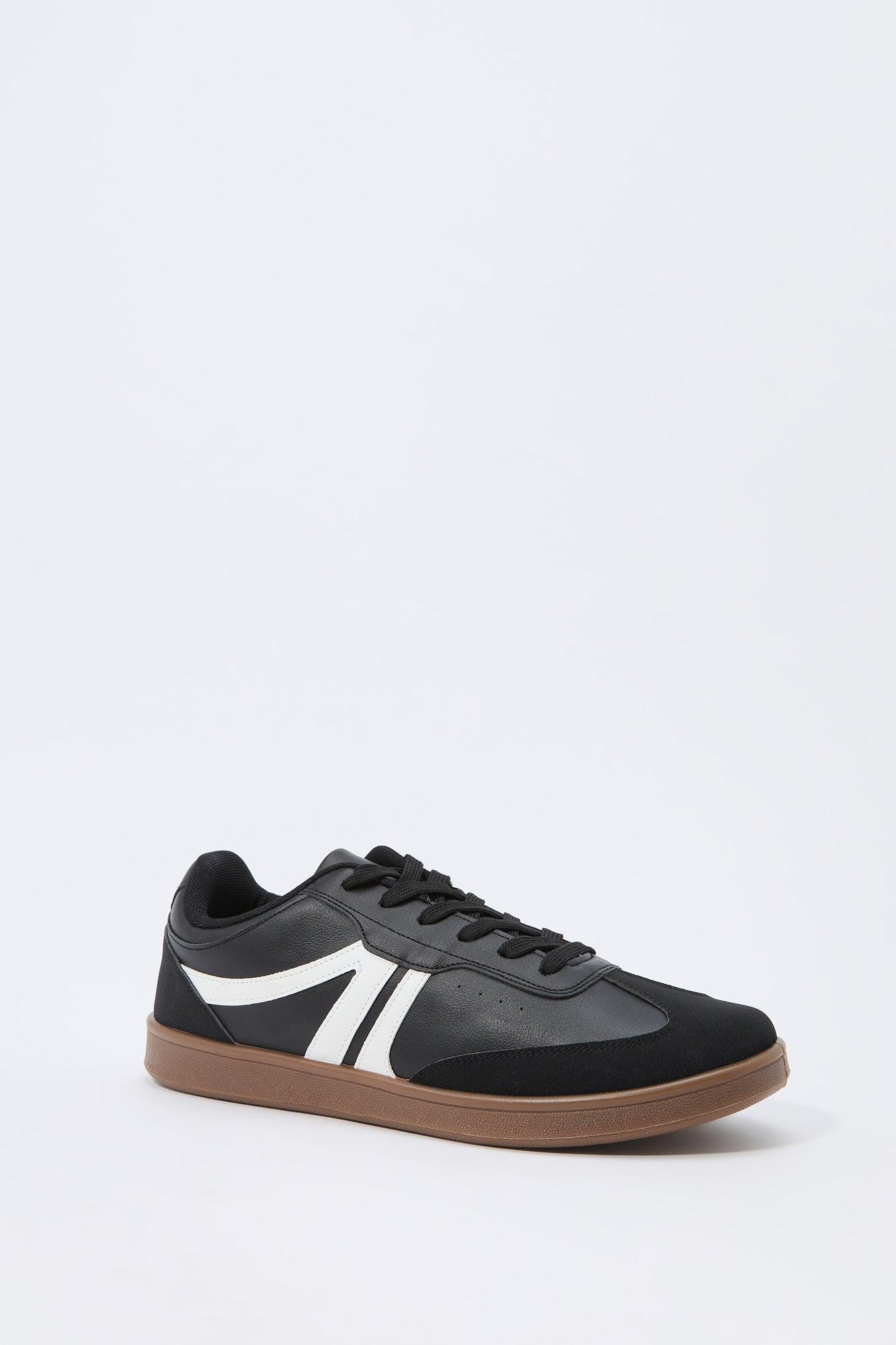 Faux Leather Low Top Retro Sneaker Male Product Image