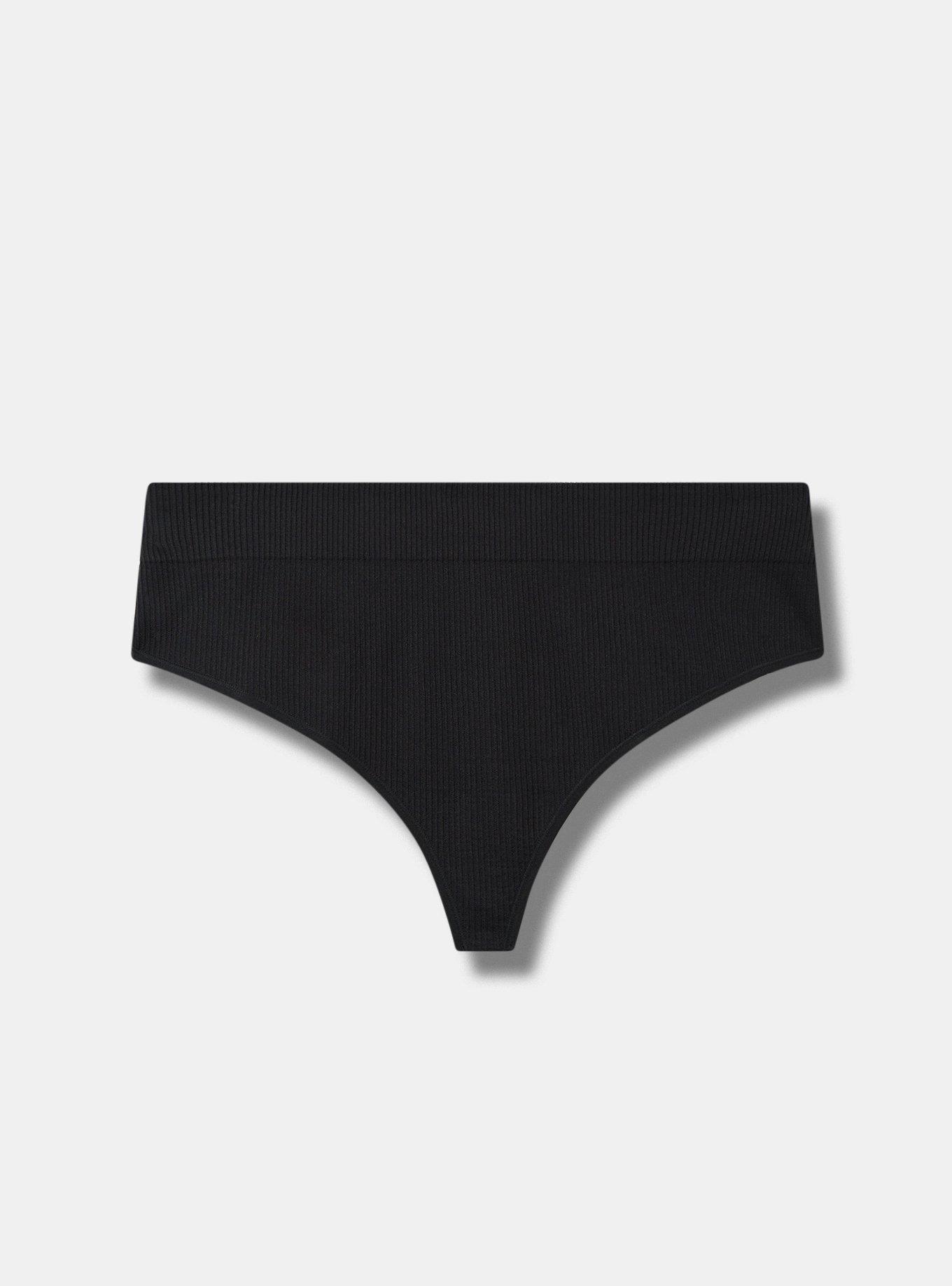 Seamless Ribbed High-Rise Thong Panty Product Image