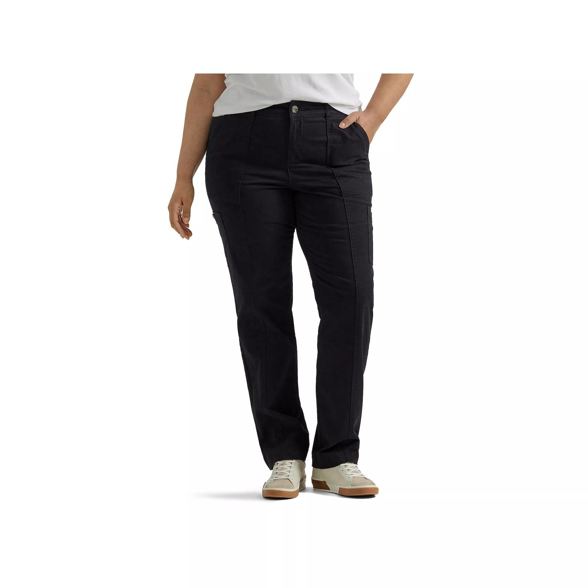 Plus Size Lee® Ultra Lux Comfort with Flex-To-Go Utility Pants, Women's, Size: 18 - Regular, Black Product Image
