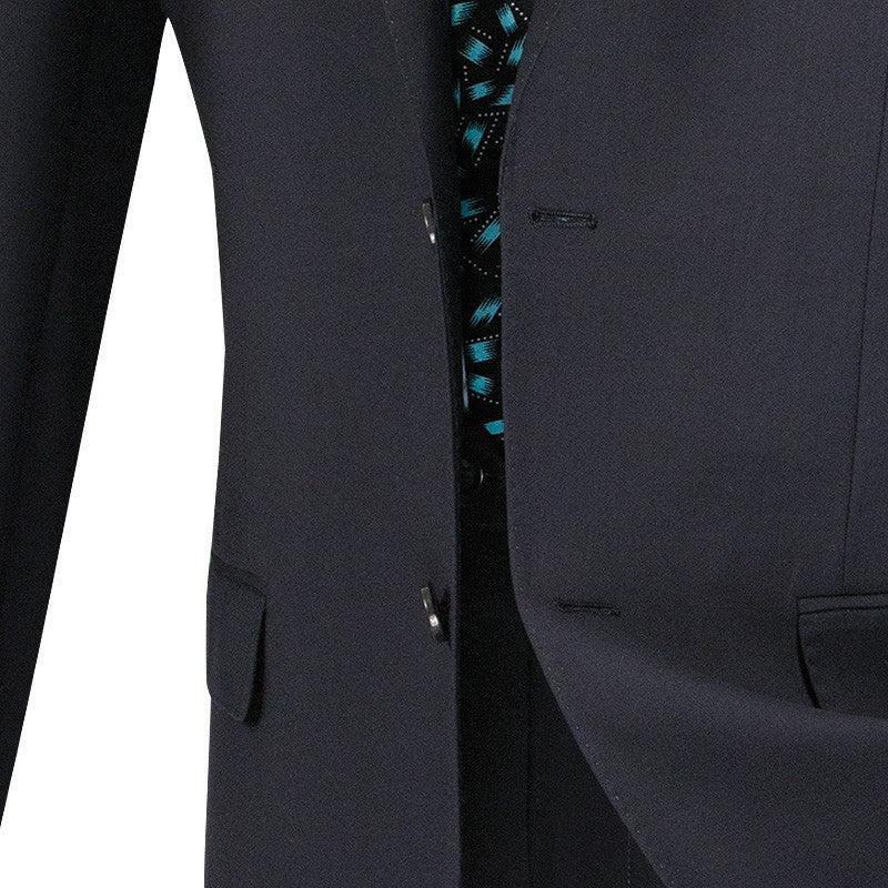 (40L, 40S, 42R, 48L, 48R) Slim Fit Men's Suit 2 Piece 2 Button in Black Male Product Image