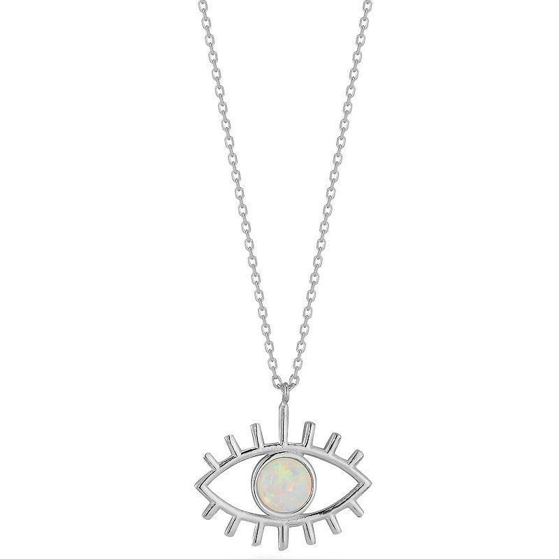 Sunkissed Sterling Simulated Opal Star Pendant Necklace, Women's, Size: 16", Gold Tone White Product Image