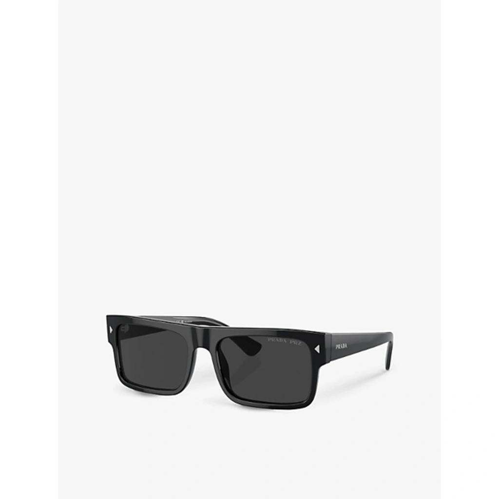 PRADA Womens Black Pr A10s Rectangle-frame Acetate Sunglasses Product Image