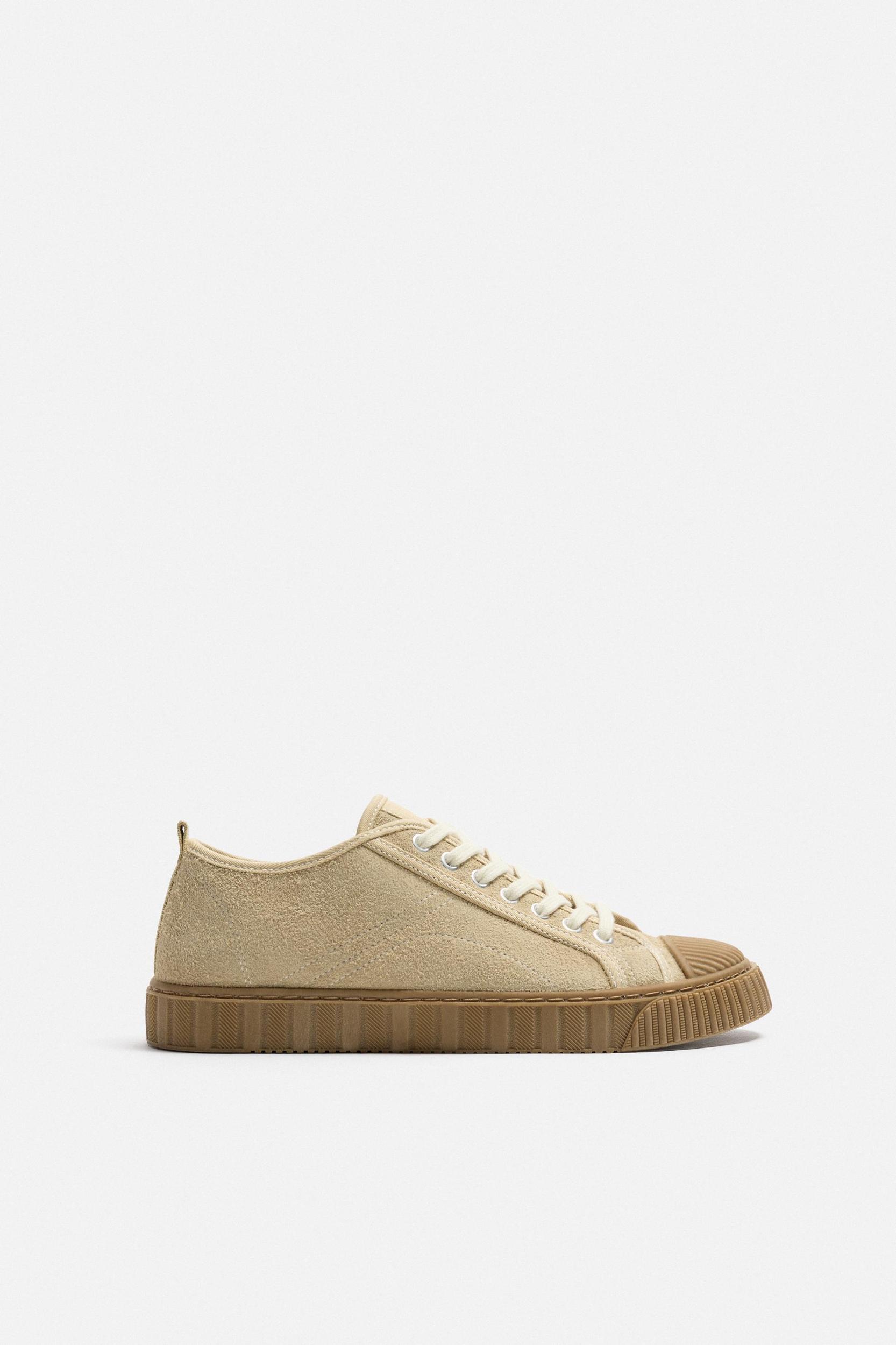 CONTRAST LEATHER SNEAKERS Product Image