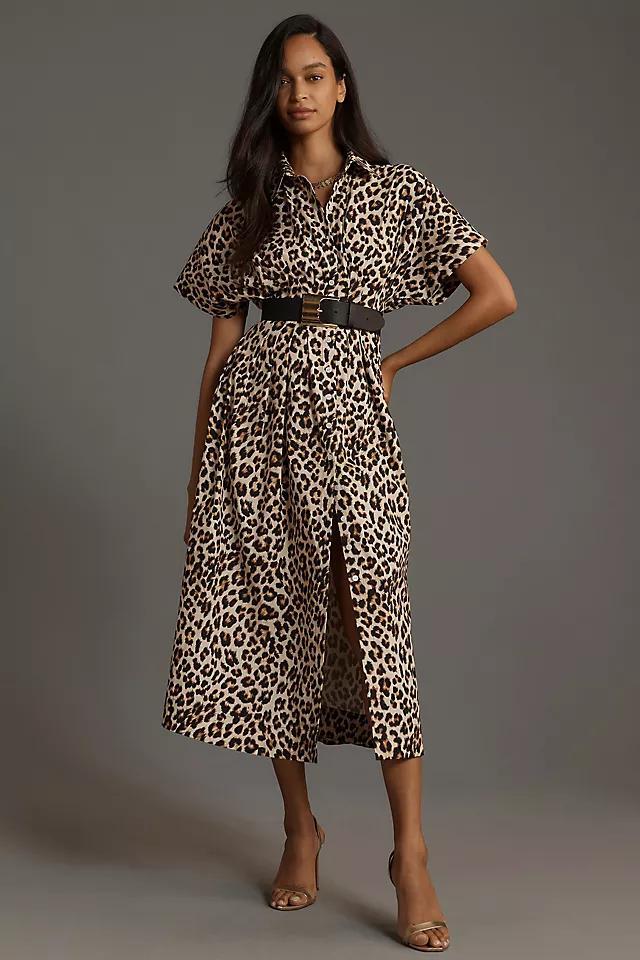 The Tobie Button-Front Pleated Shirt Dress by Exquise Product Image
