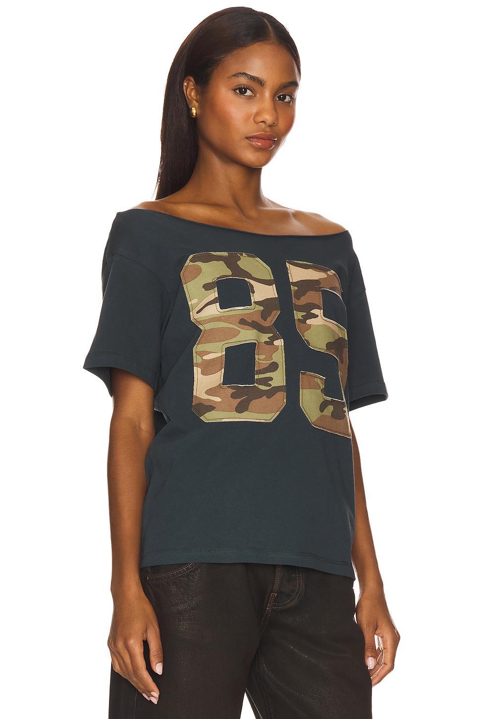 85 Camo Applique Off The Shoulder Tee DAYDREAMER Product Image