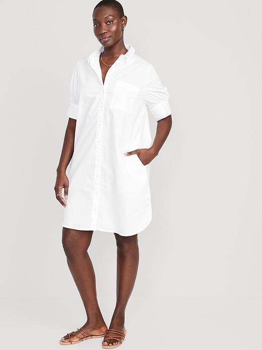 Short-Sleeve Shirt Dress Product Image