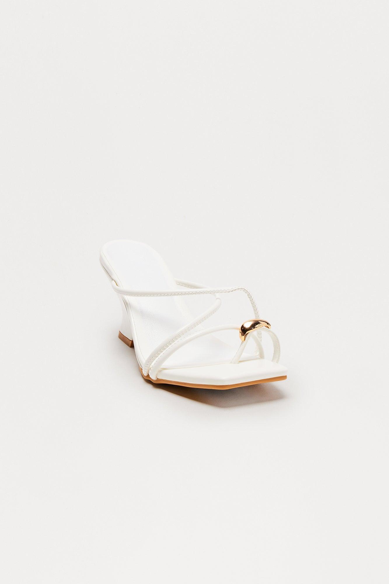 Iyla Toe Ring Wedges - White Product Image