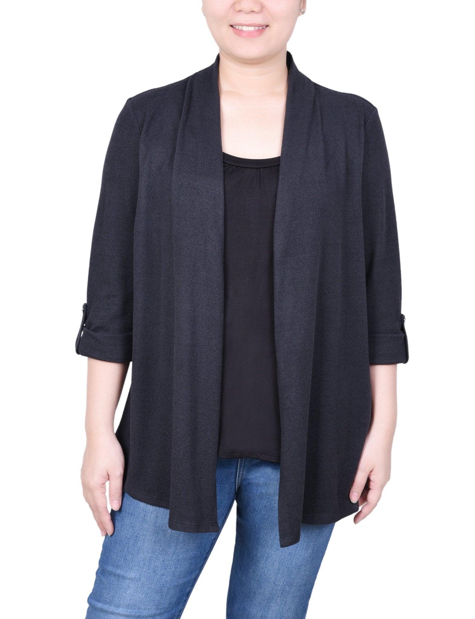 3/4 Length Sleeve Two In One Top - Petite Product Image