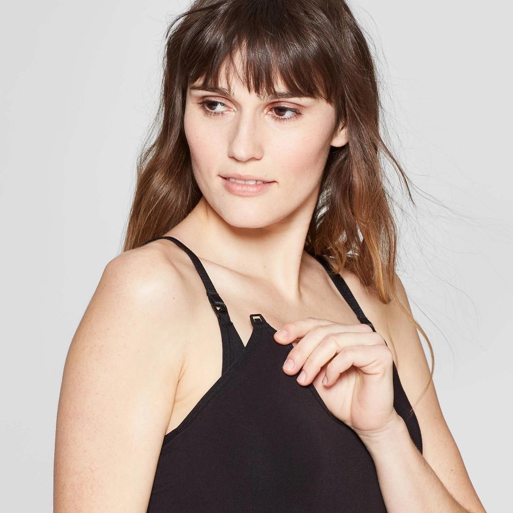 Women's Nursing Seamless Cami - Auden™ Black L: V Neck, Spaghetti Straps, Maternity Knit Product Image