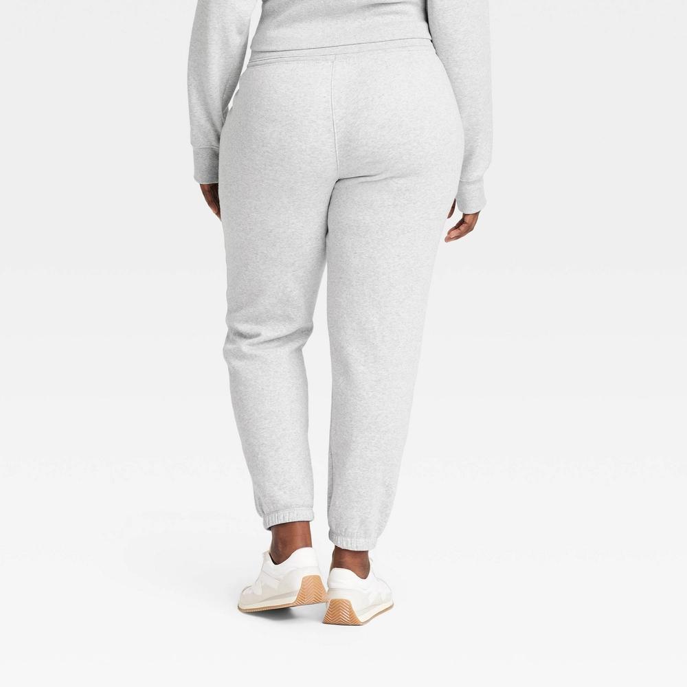 Women's Fleece High-Rise Jogger Sweatpants - All In Motion™ Heathered XS: Fit, Adjustable Waistband Product Image