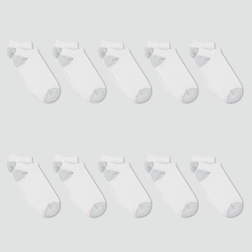 Hanes Women's Extended Size 10pk No Show Socks 8-12: Cotton Blend, Reinforced Heel & Toe, Machine Washable Product Image
