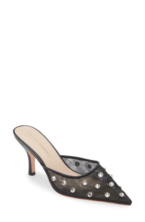 LOEFFLER RANDALL Women's Paloma 80mm Embellished Mesh Mules In Black Product Image