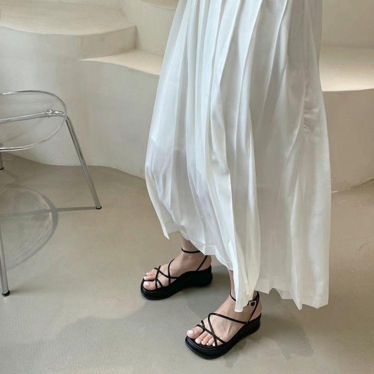 Toe Loop Platform Wedge Heel Gladiator Sandals Product Image