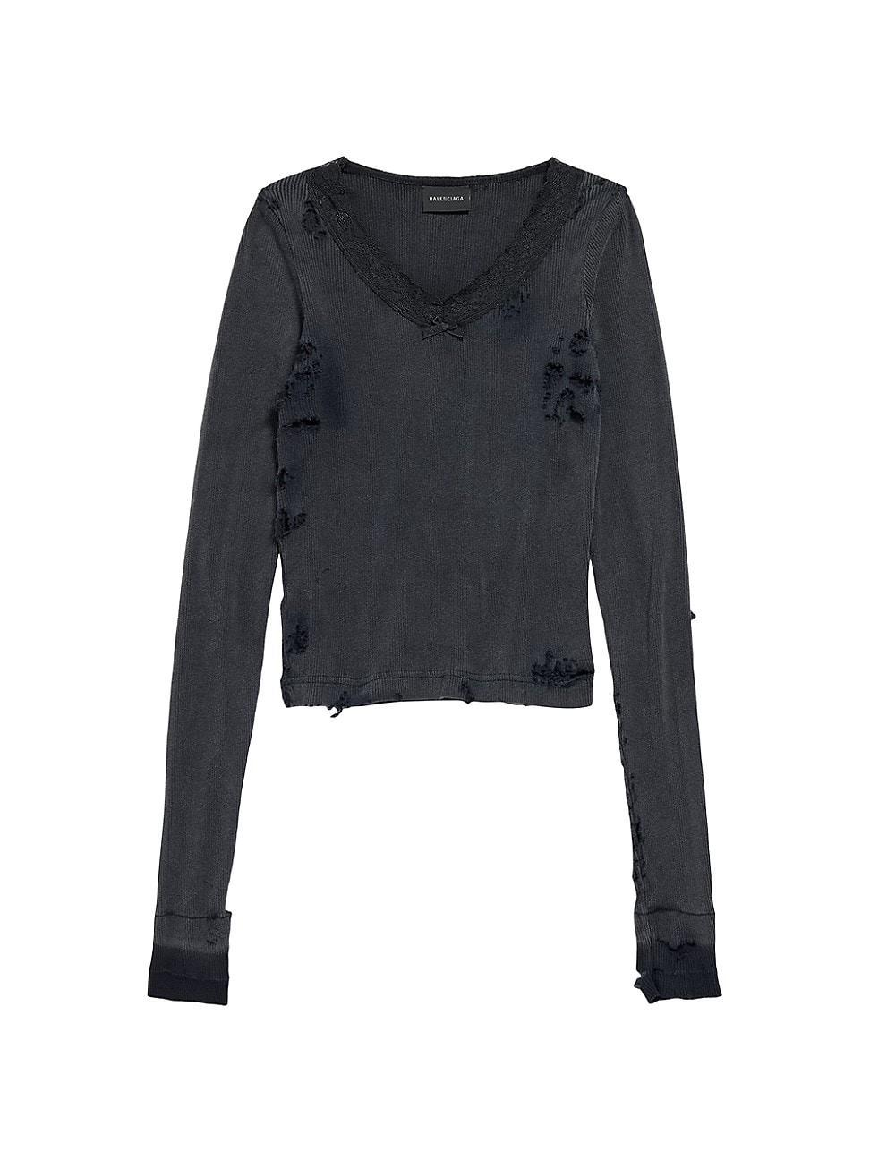 Womens Distressed Lingerie Top Product Image