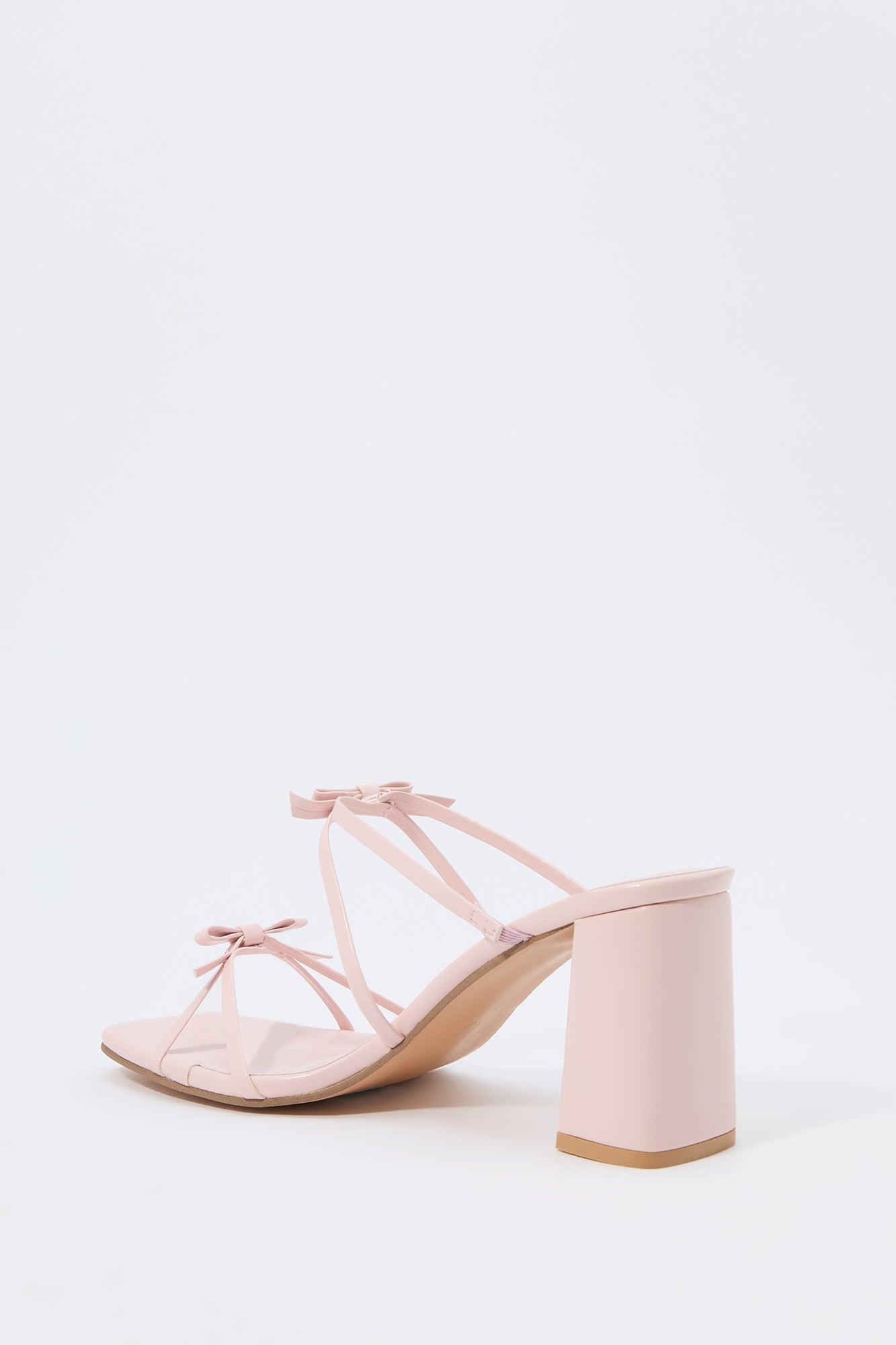Strappy Bow Block Heels Female Product Image