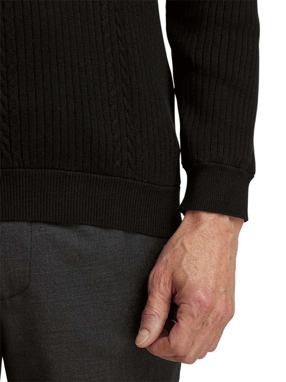 Cotton Three Button Polo - Black Product Image