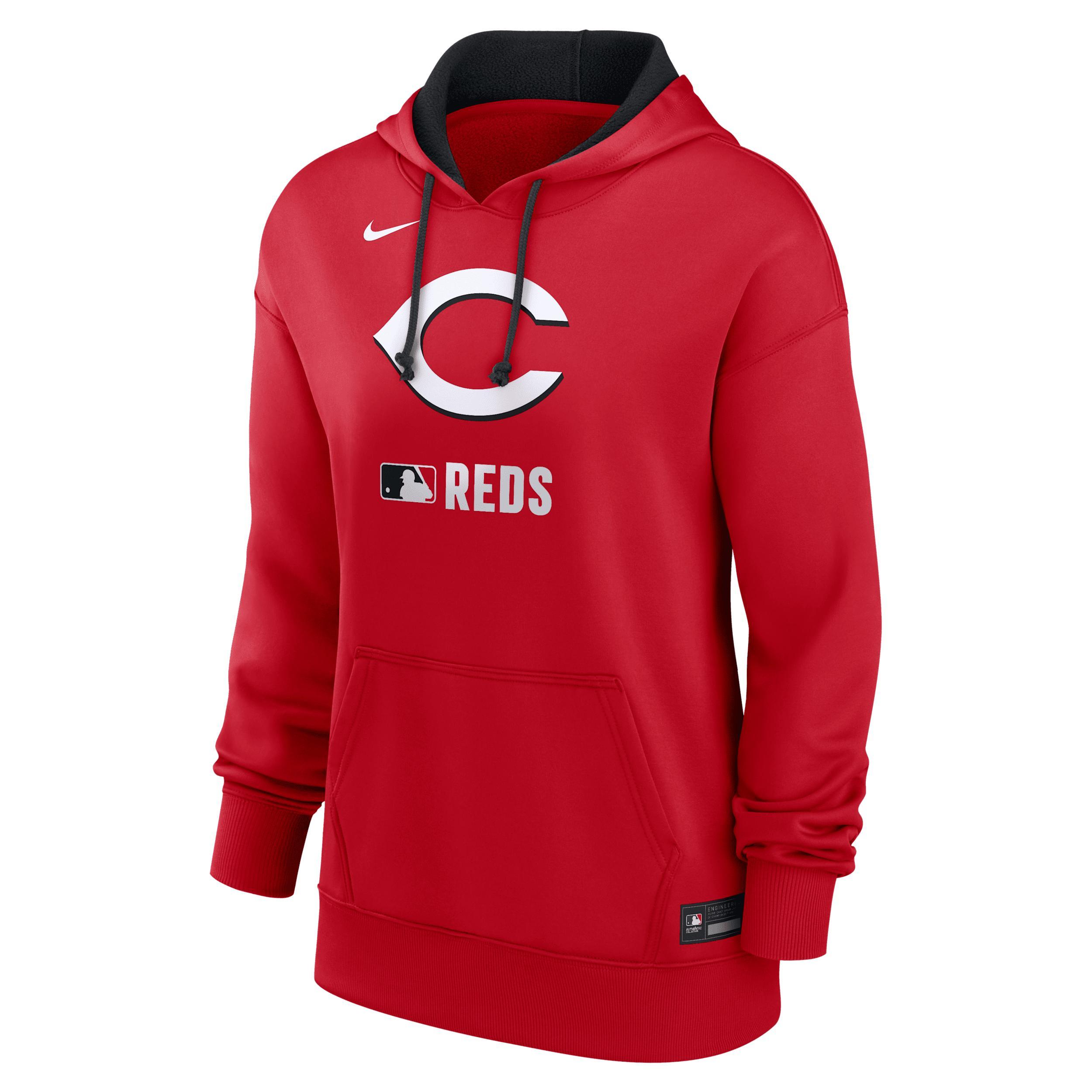 Women's Cincinnati Reds Authentic Collection Nike Therma MLB Pullover Hoodie Product Image