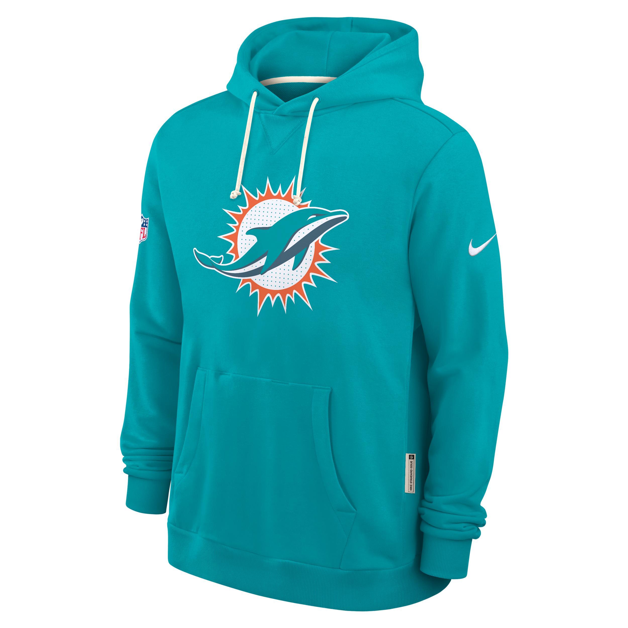Miami Dolphins Initial Home Sideline Men's Nike Dri-FIT NFL Pullover Hoodie Product Image