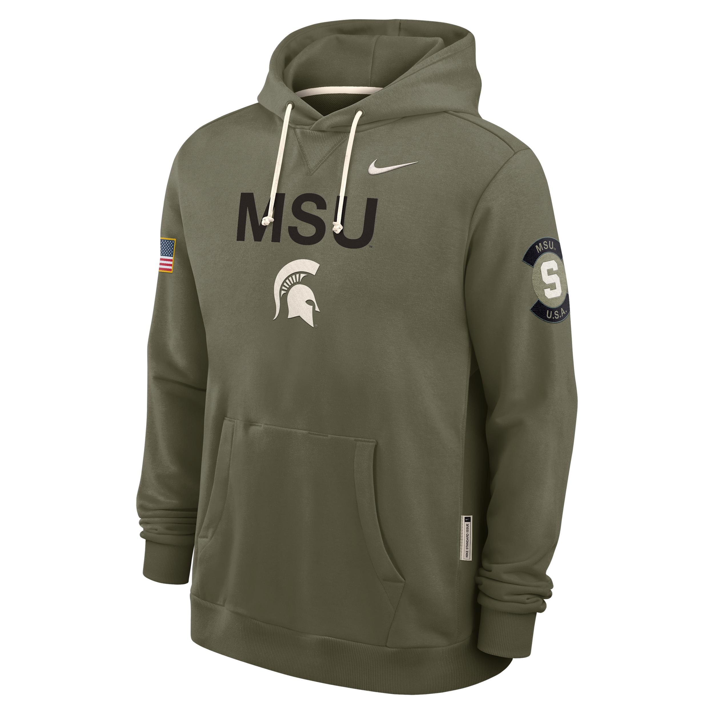 Michigan State 2025 Military Appreciation Nike Men's Dri-FIT College Pullover Hoodie Product Image