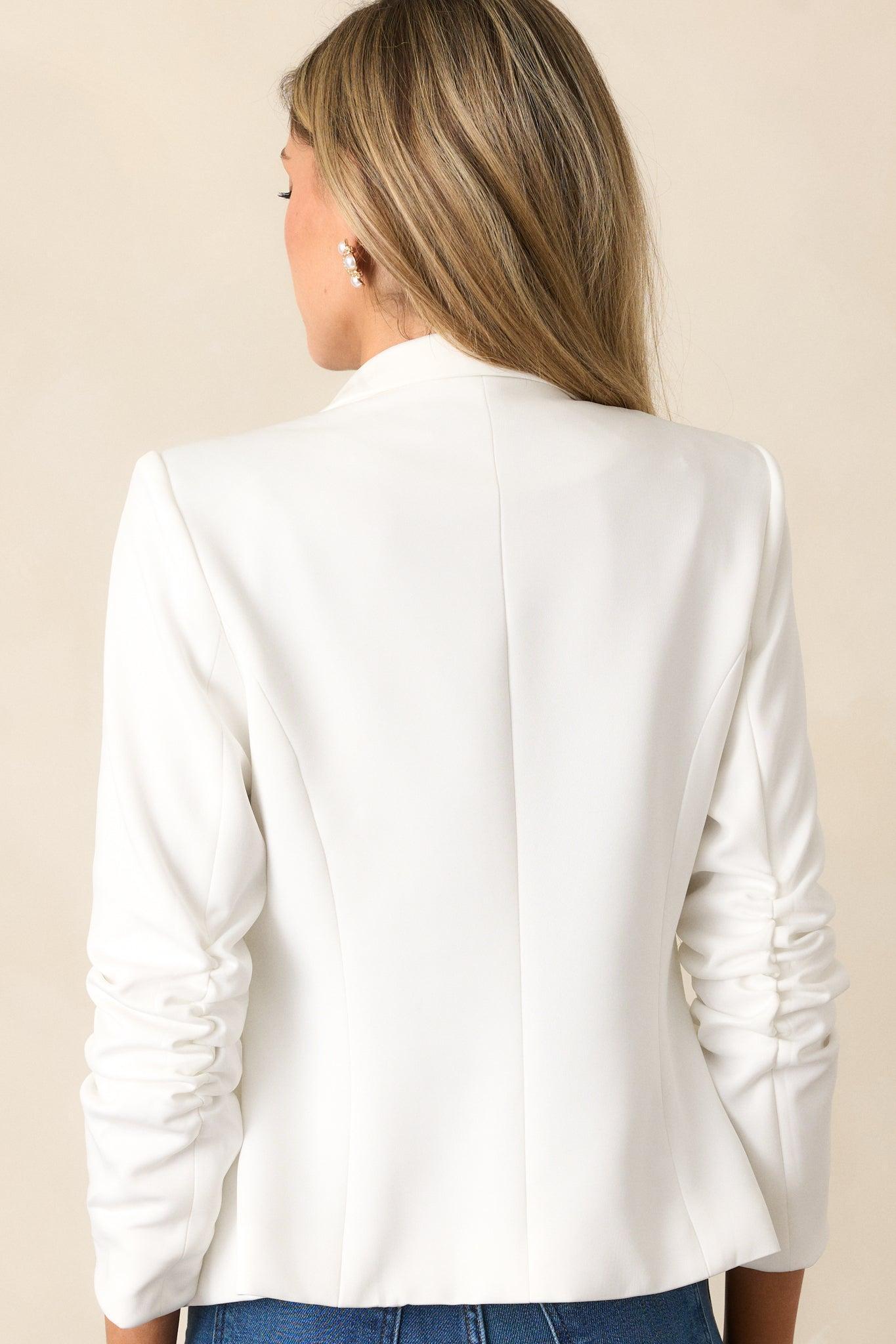Coffee Break White Blazer Product Image
