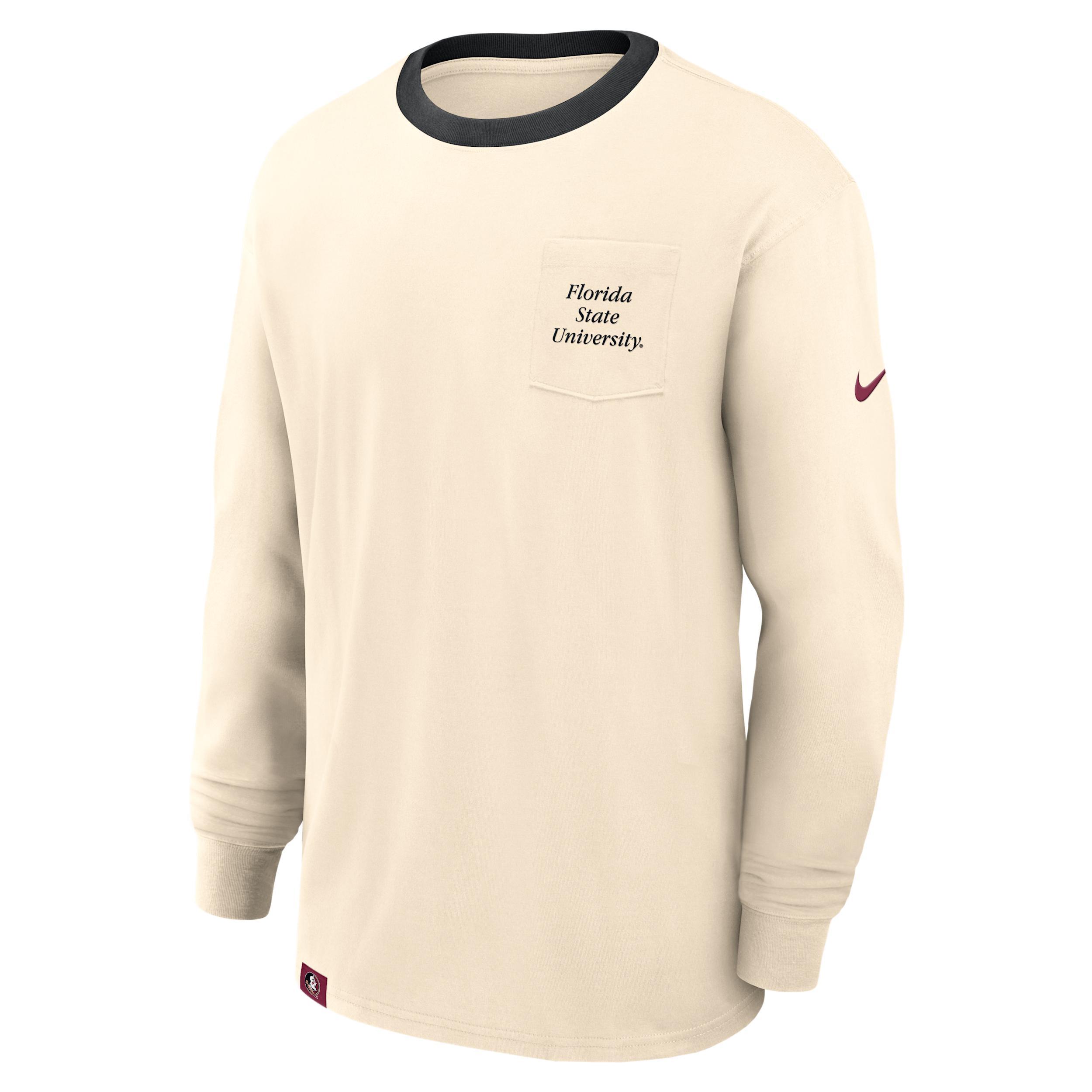 Florida State Athletic Prep Max90 Pocket Logo Nike Men's College Long-Sleeve T-Shirt Product Image