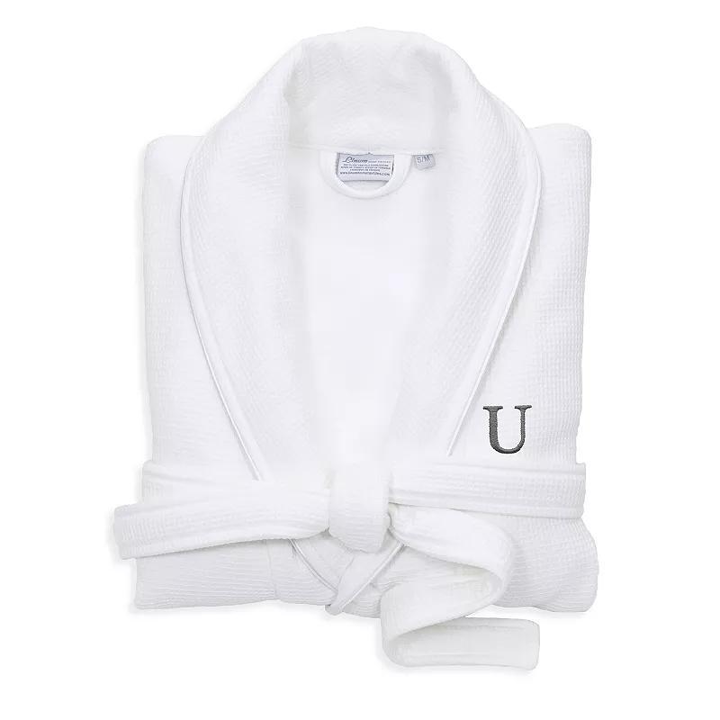 Linum Home Textiles Red Letter Unisex Personalized Turkish Cotton Waffle Terry Satin Piped Trim Bathrobe, Womens Product Image