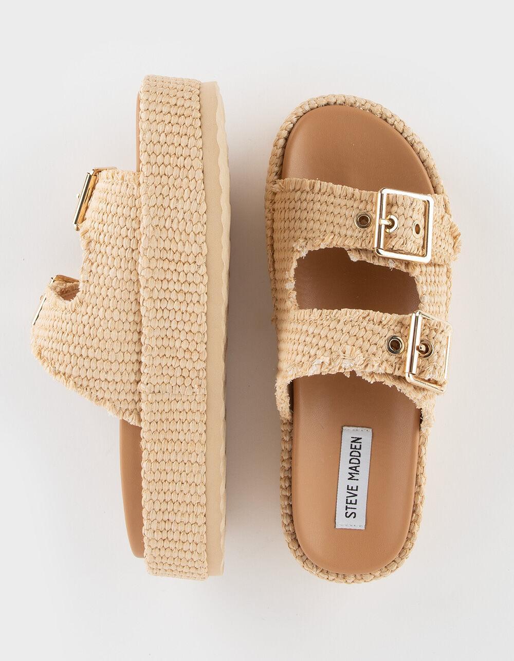 STEVE MADDEN Karrigan Womens Platform Sandals - NATURAL Product Image
