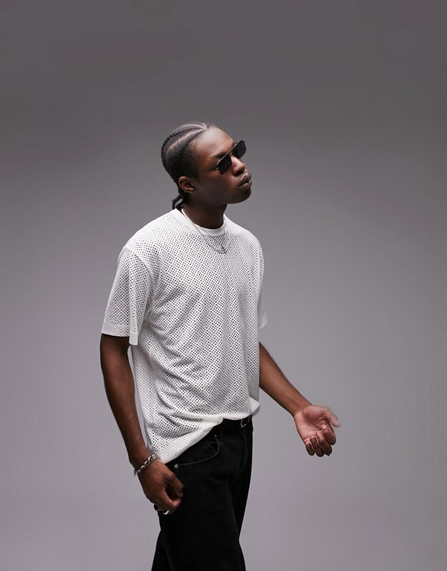 Topman oversized geo mesh t-shirt Product Image