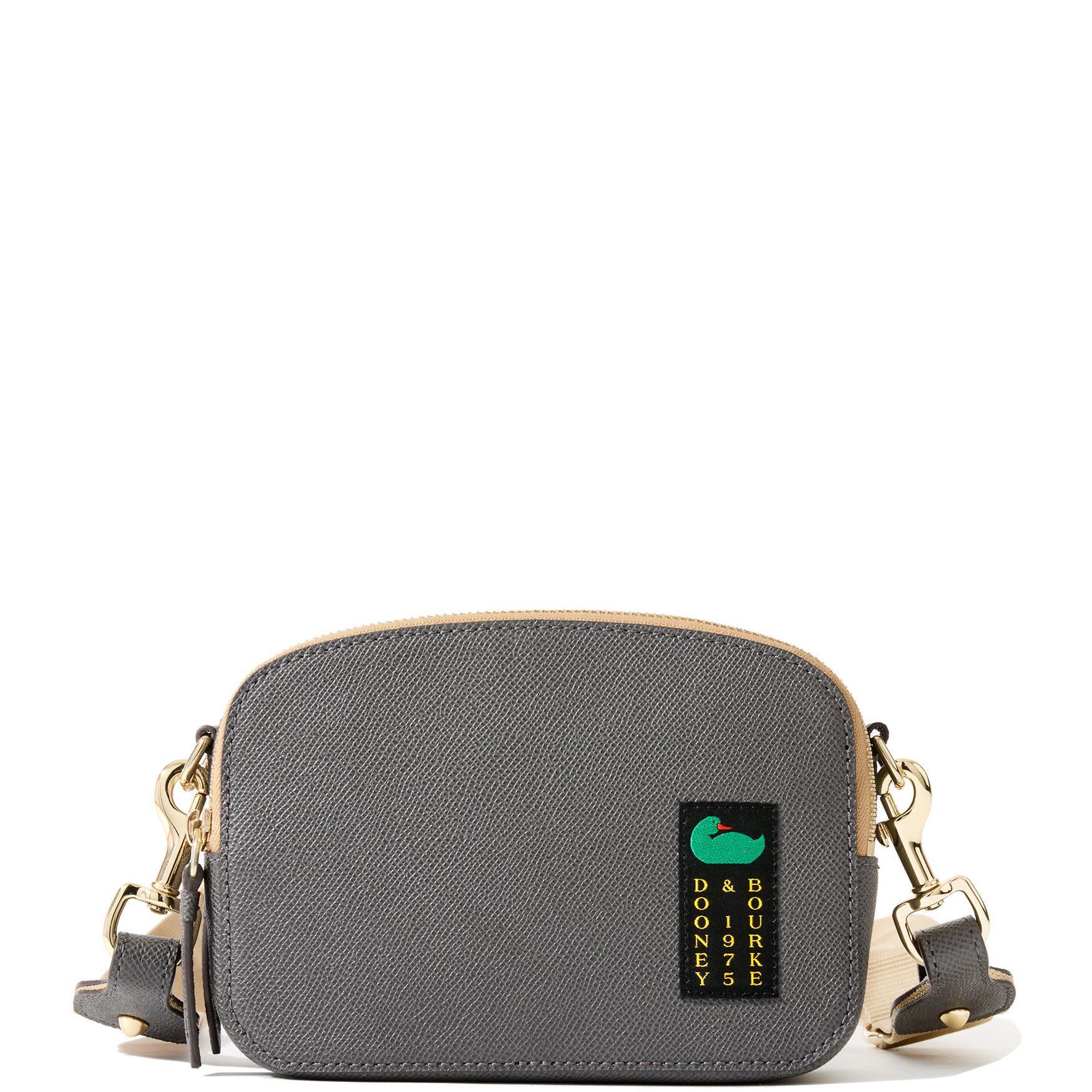Dooney & Bourke Womens Alpine Ambler 20 Leather Crossbody Bag in Smoke Grey Product Image