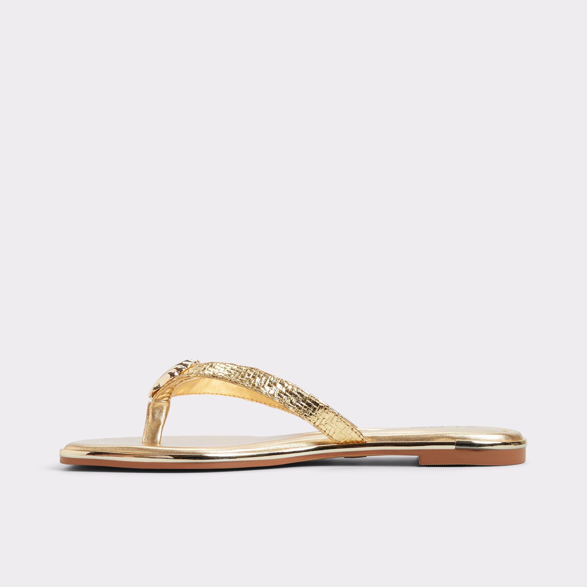 Conchiglia Gold Women's Flat Sandals | ALDO US Product Image