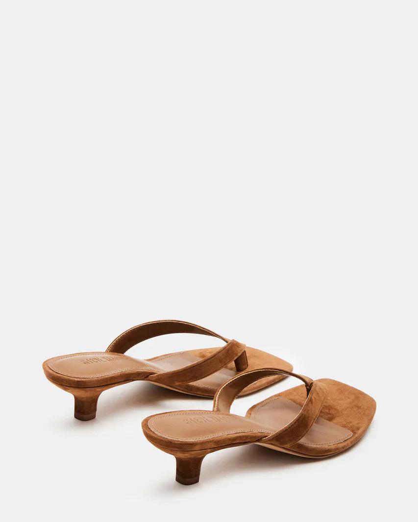Tracie Chestnut Suede Thong Strap Kitten Heels Product Image