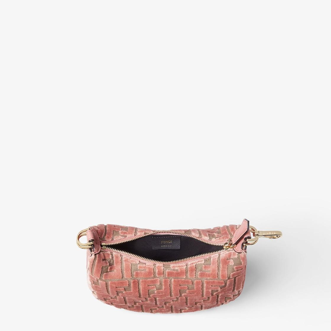 Fendigraphy MiniPink FF jacquard velvet mini-bag Product Image