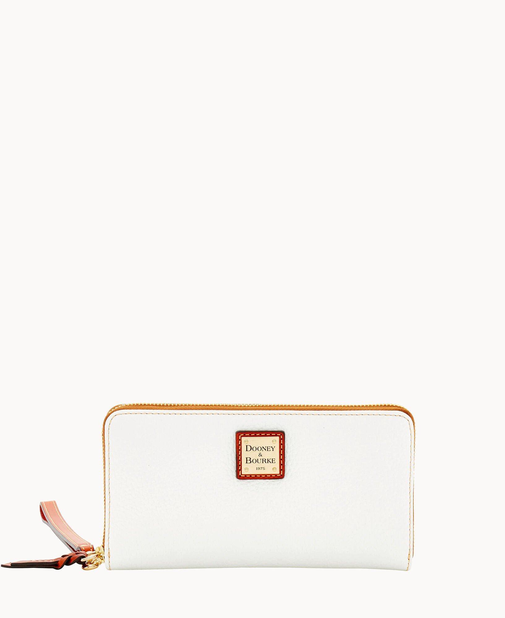 Dooney & Bourke Womens Pebble Grain Large Zip Around Leather Wristlet in Black Product Image