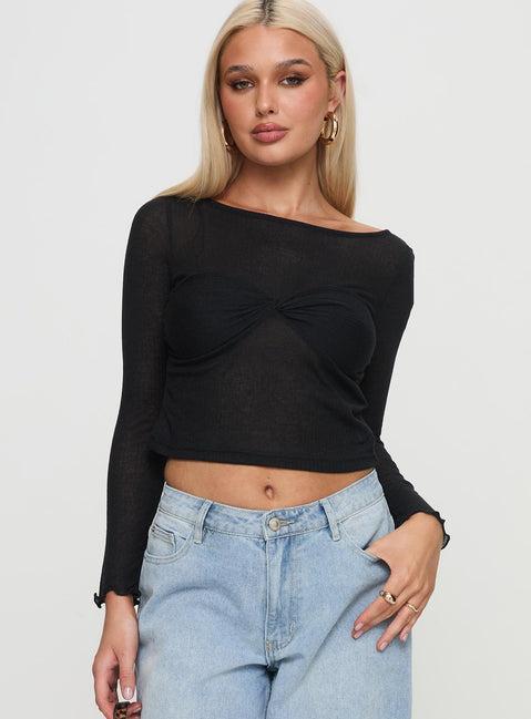November Long Sleeve Top Black Product Image