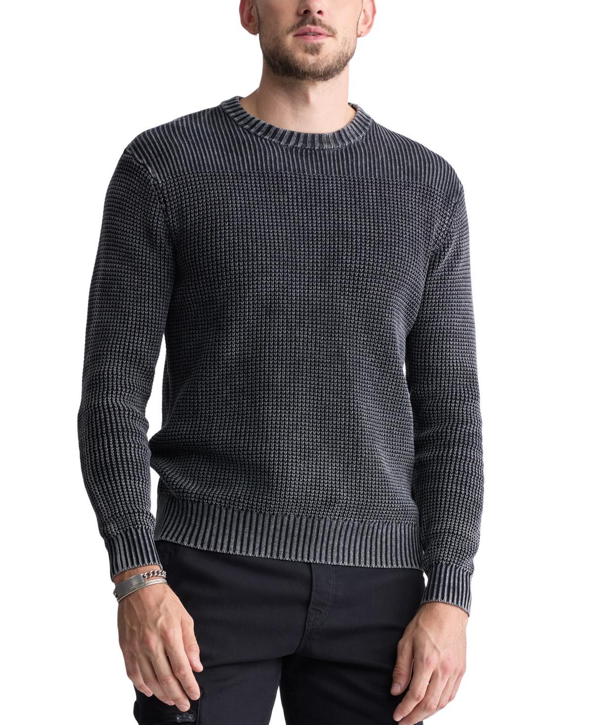 Buffalo David Bitton Mens Washy Cotton Textured Knit Crewneck Sweater Product Image