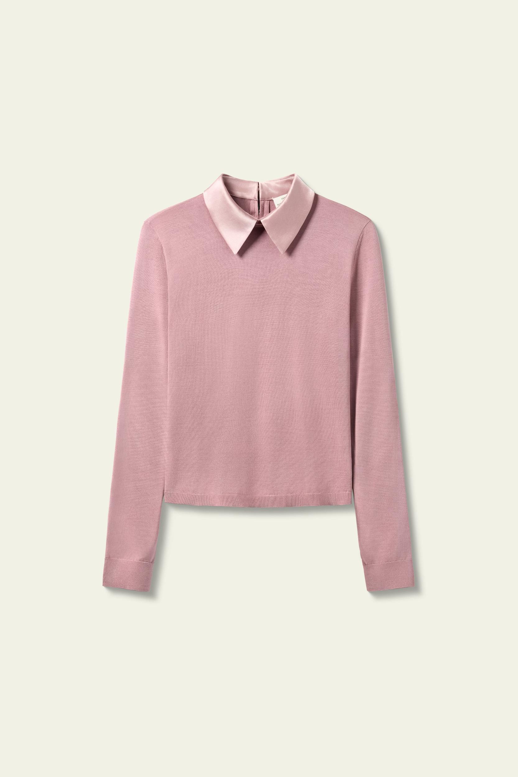 Elitist Silk Knitted Top with Collar Product Image